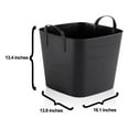 thumbnail image 6 of Exlonjet Flexible Tub Basket 25 Liter/6.6 Gallon Plastic Multifunction Storage Tote Bin with Handles, Black (6 Pack), 6 of 9