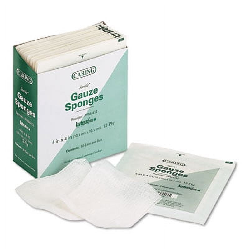 Caring Woven Sterile Gauze Sponges -Case of 1200