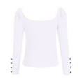 thumbnail image 4 of BLVB Women’s Fall Long Sleeve T Shirts Slim Tops Square Neck Ribbed Knit Shirts Casual Tight Tee Blouses, 4 of 7