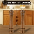 thumbnail image 3 of Salt and Pepper Grinders Set,10Inch Updated Manual Wooden Pepper Shaker Set,Oak Wood Salt Mill Pepper Grinder Set Refillable with Adjustable Ceramic Rotor 2Pack, 3 of 5