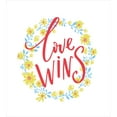 thumbnail image 3 of Ambesonne Saying Duvet Cover Sets, Love Wins Floral Wreath, 2-Queen, Red Yellow Sky Blue, 3 of 7
