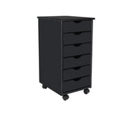Adeptus Original Roll Cart, Solid Wood, 6 Drawer Roll Cart, Black