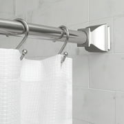 Better Homes & Gardens 43" - 72" No Rust Aluminum Deco Shower Curtain Tension Rod, Brushed Nickel