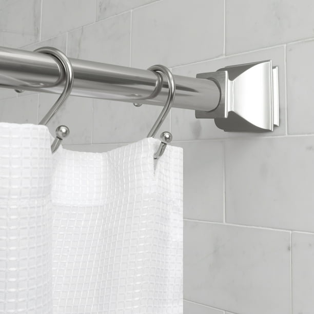 Aluminum Square Shower Tension Rod, How To Install A Shower Curtain Tension Rod
