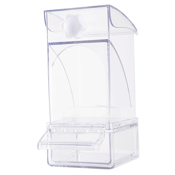 Automatic Bird Feeder Cage Bowl with Pull Out Tray for Parrots Canaries and Lovebirds