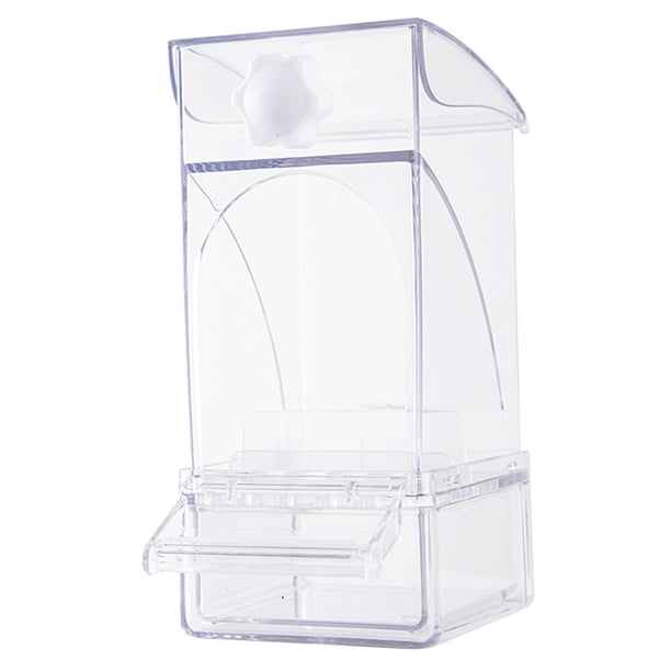 Comedero automático para pájaros, comedero portátil con bandeja extraíble y dispensador de comida. claro