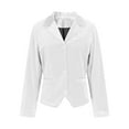 thumbnail image 3 of Womens Casual Velvet Blazer Notched Lapel Button Front Jacket Long Sleeve V Neck Suit Jackets Coat Blazers, 3 of 6
