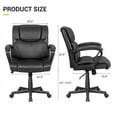 thumbnail image 2 of Homall Faux Leather-Padded Mid-Back Office Desk Chair with Lumbar Support Swivel Computer Task Chair with Armrests，Black, 2 of 2