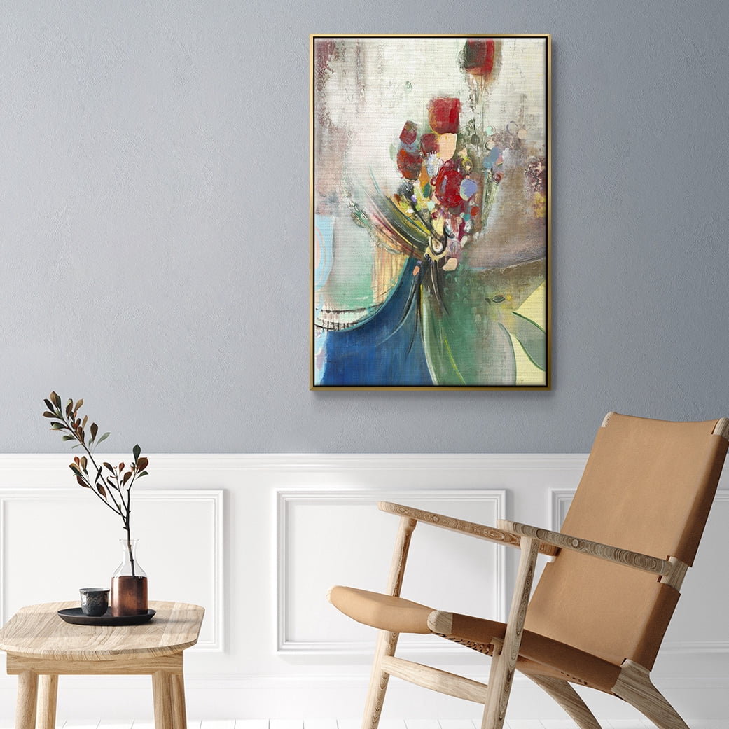 Celebration II Framed Premium Gallery Wrapped Canvas - Ready to Hang - 17 x 25 - Gold Floating Frame
