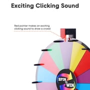 WinSpin 18 Inch Tabletop Color Prize Wheel 14 Slots Editable Fortune Carnival Spinning Game