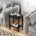 thumbnail image 7 of Table with Drawer Black End Table Narrow Bedside Tables with 2-Tier Storage Shelves Versatile Night Stand for Living Room, Bedroom，Easy Assembly, 7 of 7