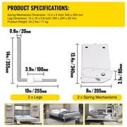 BENTISM DIY Murphy Bed Hardware Kit Vertical Mounting Wall Bed Springs Mechanism Heavy Duty Bed Support Hardware DIY Kit for King Queen Bed (Vertical)