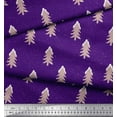 thumbnail image 2 of Soimoi Purple Rayon Crepe Fabric Christmas Tree Fabric Prints By Yard 46 Inch Wide, 2 of 3