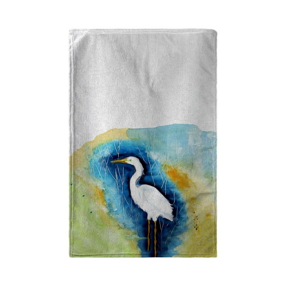 Betsy Drake BT453 30 x 50 in. Great Egret - Left Beach Towel