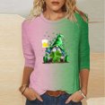 thumbnail image 1 of Meichang Hauts pour Femmes Manches 3/4 T-Shirts de la Saint-Patrick Col Rond T-Shirts Graphiques Verts Décontractés de Printemps, 1 of 5