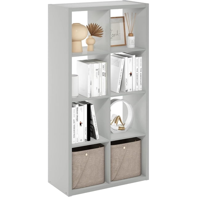 Cubicle Book Shelf Vertical Thick Frame Bookshelf Horizontally & Vertically Reversible Bookcase with Open Back x x for Living Room Bedroom Home Office