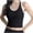 *Black, variant on Women's High Stretch Ribbed Seamless Racerback Sports Bra Tank Built-in Pads Black,Womens Plus XS