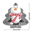 thumbnail image 3 of Metal Hanging Christmas Tree Wind Decorations - Festive Garden Spinners with Concentric Black Lines & Cheerful Snowman Design, 3 of 7