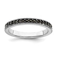 thumbnail image 1 of 925 Sterling Silver Marcasite Stackable Ring Wedding Gemstone, 1 of 7
