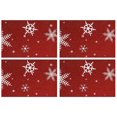 thumbnail image 1 of Merry Christmas Red Snowflake Rectangle Dining Placemat 4PCS Heat-resistant Placemats 12 X 18 Inch Winter Table Mats for Party Kitchen Dining Decor for Kitchen Dining Table,Kitchen Table Mats, 1 of 5