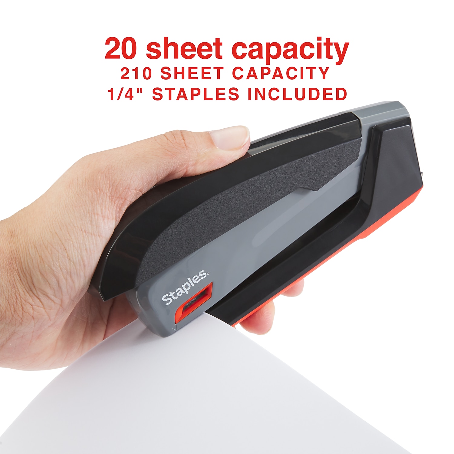 Staples One-Touch Desktop Stapler, Gray/Black photo 4