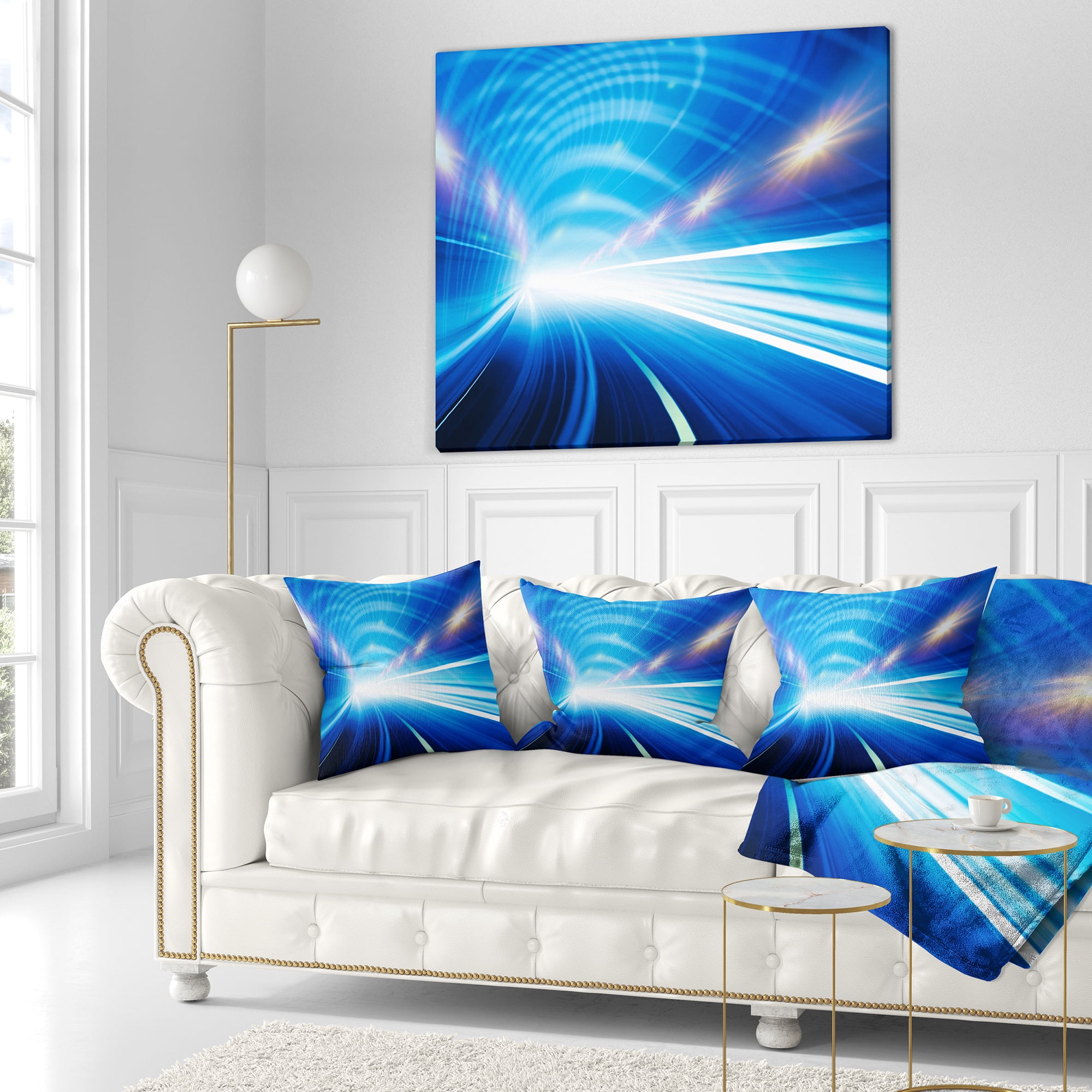 Designart Speed Motion in Highway Tunnel - Abstract Throw Pillow - 18x18