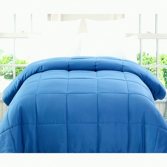 Calm Blue Grey Reversible All Season Comforter - Queen Size - Hypoallergenic Down Alternative Bedding - Cozy Bedroom Decor - Machine Washable