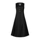 thumbnail image 4 of Vestido largo con bolsillo estampado a rayas con botones y cuello en V sin mangas para mujer a la moda Fridja  hj4768, 4 of 5
