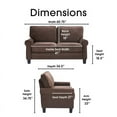 thumbnail image 3 of Serta Copenhagen 61" Round Arm Fabric Loveseat with Storage Dark Brown, 3 of 17