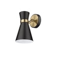 thumbnail image 4 of Z-Lite 728-1S-MB-BN Wall Sconces Matte Black and Brushed Nickel Steel Soriano, 4 of 7