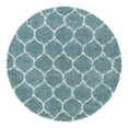 thumbnail image 3 of Unique Loom Trellis Shag Collection Area Rug - Ruby (6' Round Light Blue/Ivory), 3 of 11