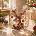 thumbnail image 2 of Christmas Stemless Wine Glasses, Embossed Holiday Tumbler Cups Set for Party, Festive Table Decor, 2 of 5