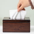thumbnail image 6 of Wood Rectangular Tissue Box Holder with Magnetic Lid, Decorative Bathroom Countertop Facial Tissues Dispenser, 6 of 7