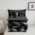 thumbnail image 5 of Manfei Black Geometric Dot Twin Comforter Sets,Ribbon Bowknot Bedding Set,Black Reversible,2-Piece,1 Comforter and 1 Pillowcase, 5 of 7