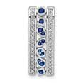 thumbnail image 5 of 14K White Gold Plated Diamond & Sapphire Fancy Chain Slide Pendant, 5 of 7