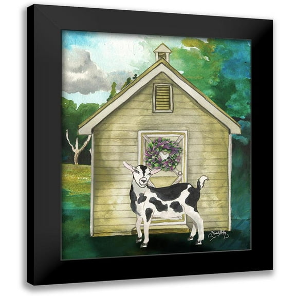 Medley, Elizabeth 12x14 Black Modern Framed Museum Art Print Titled - Goat Shed II