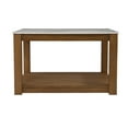 thumbnail image 4 of Southern Enterprises Chanellie Transitional Faux Marble Top Wood Coffee Table, White/Natural, 4 of 8