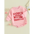 thumbnail image 2 of Bagilaanoe Newborn Baby Boy Girl Valentine’s Day Romper Sweatshirt Long Sleeve Bodysuits Letter Print Pullover 3M 6M 12M 18M Infant Casual Tee Tops, 2 of 7