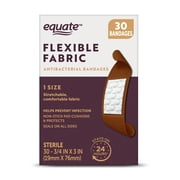 Equate Flexible Fabric Antibacterial Bandages, 30 Count