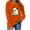 Orange, variant on Halloween Women Sweatshirts Crewneck Pullover Fall Winter Long Sleeve Sweaters Ghost Printed Shirts Casual Blouses Loose Fitting Sweatshirt Top Halloween Costumes