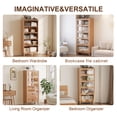 thumbnail image 3 of Solid Wood 5-Shelf Bookcase with Flip-Up Doors, Tall Bookshelf Storage Organizer with Tempered Glass, Barrister Bookcases, Display Shelf for Home & Office, Living Room, Bedroom, Natural, 3 of 8
