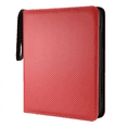 thumbnail image 1 of Trading Card Binder, 9 Pockets Baseball Card Binder Sleeves with Zipper, Card Case for Game/Football/Baseball Card Red, 1 of 8
