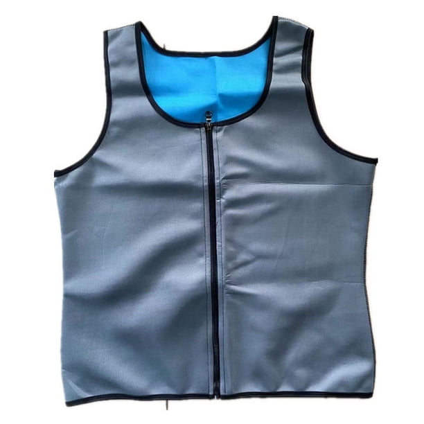 Chaleco con cremallera para hombre, de cintura cálida, de otoño e invierno, de gran tamaño, con abdomen de Europa y Estados Unidos, ropa de fitness ajustada, ropa moldeadora de cuerpo