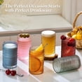 thumbnail image 2 of Juego de 6 vasos de vidrio coloreados Mfacoy de 355 ml, estilo hobnail, 2 of 8