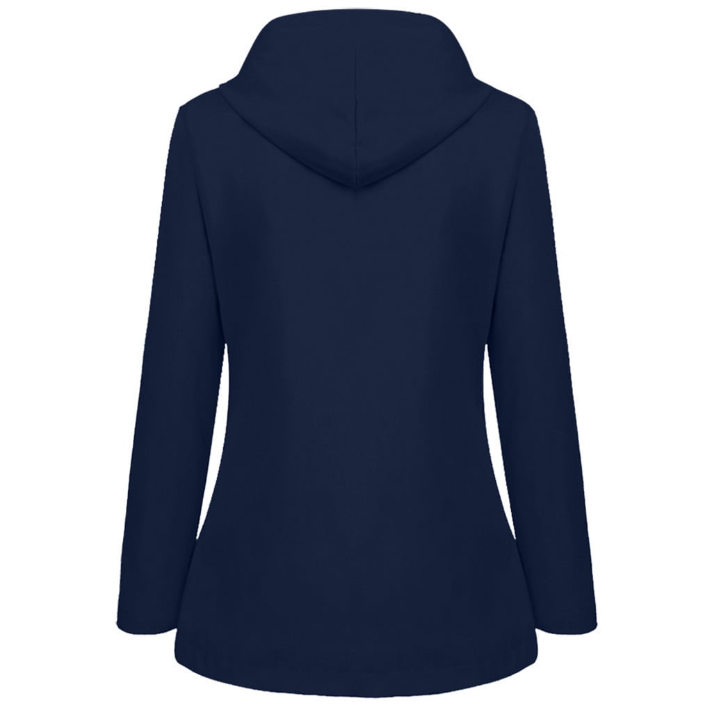 Womens Plus Size Zipper Up Jackets with Hooded Pockets S-5X Casual Waterproof Raincoats Solid Stripe Lined Long Sleeve Outerwear Coats