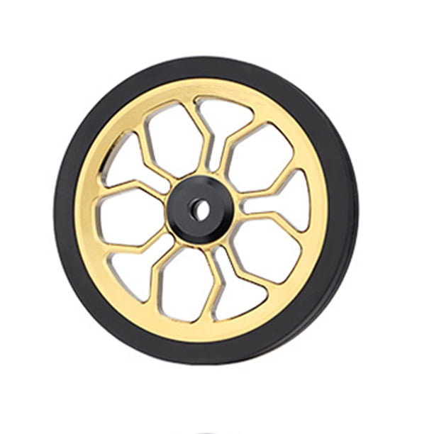 Yuarrent 1 par de accesorios para bicicleta Easywheel CNC de alta resistencia, neumáticos de empuje de superficie lisa de goma, pieza de Ciclismo Oro