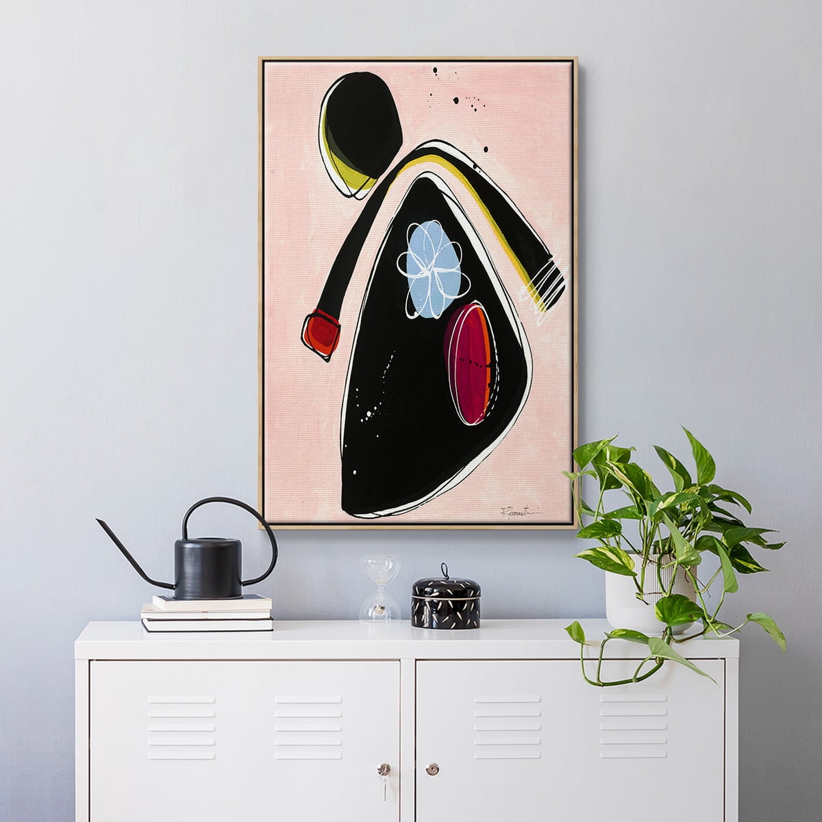 Wanna Play? II Framed Premium Gallery Wrapped Canvas - Ready to Hang - 27 x 41 - Natural Wood Floating Frame