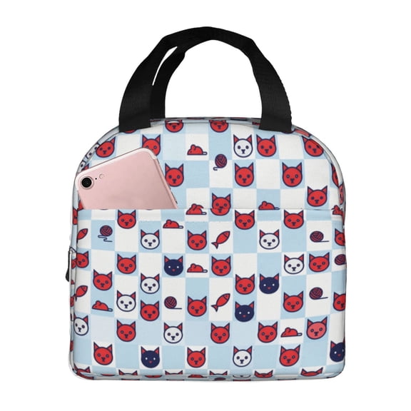 Cat Lunch Bag For Women Men Cute Cats Reusable Insulated Lunch Box Large Capacity Lunch Tote Bag For Work, Picnic Or Travel