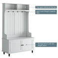 thumbnail image 4 of EUROCO 65" Entryway Hall Tree with Storage Bench and Coat Rack, 4 Hooks, 2 Shelves for Hallway Living Room Bedroom Home,White, 4 of 7