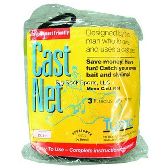 Betts Tyzac Series Cast Net for Bait Fish (3-Feet x 3.5-Inch)